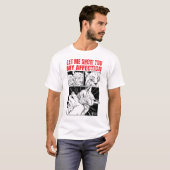 猫噛み愛男性白シャツ Tシャツ (正面フル)