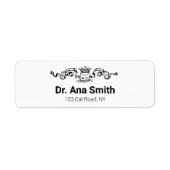 猫図解入りの、写真付きの獣医業 ラベル (正面)