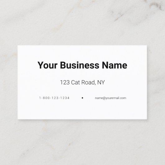 猫図解入りの、写真付きの獣医業 名刺 (裏面)