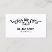 猫図解入りの、写真付きの獣医業 名刺 (正面)