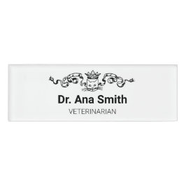 猫図解入りの、写真付きの獣医業 名札