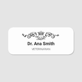 猫図解入りの、写真付きの獣医業 名札