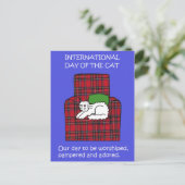 猫国際的の日威厳がある8回目の漫画 ポストカード (スタンド正面)