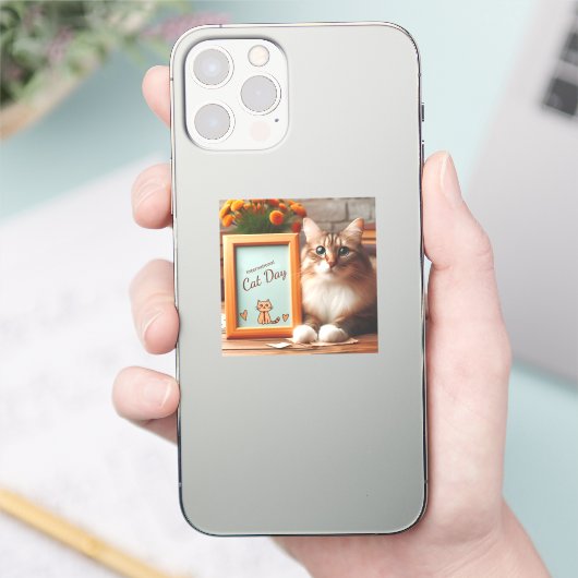猫国際的の日 シール (スマートフォン)