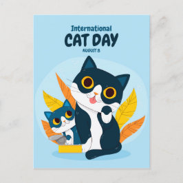 猫国際的の日 ポストカード