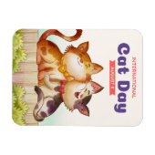 猫国際的の日 マグネット (横)
