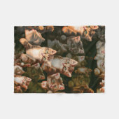 猫国際的の日 – Cats Texture Pattern フリースブランケット (正面(横))