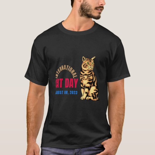 猫国際的の日 Tシャツ (正面)