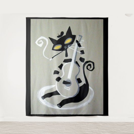 猫型の猫 タペストリー (正面)