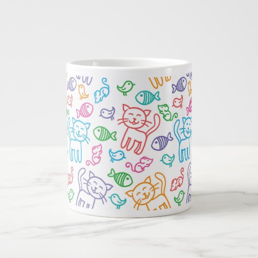猫型 ジャンボコーヒーマグカップ (正面)