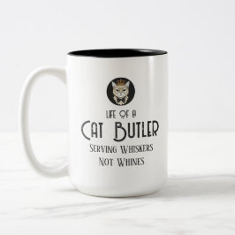 猫執事の人生 楽しい猫パパ Tシャツ ツートーンマグカップ