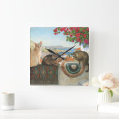 猫壁時計 スクエア壁時計 (ホーム)