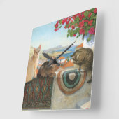 猫壁時計 スクエア壁時計 (傾斜)