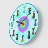 猫壁時計 ラージ壁時計 (傾斜)