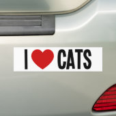 猫大好き❤️ 猫ラブ バンパーステッカー (車上)