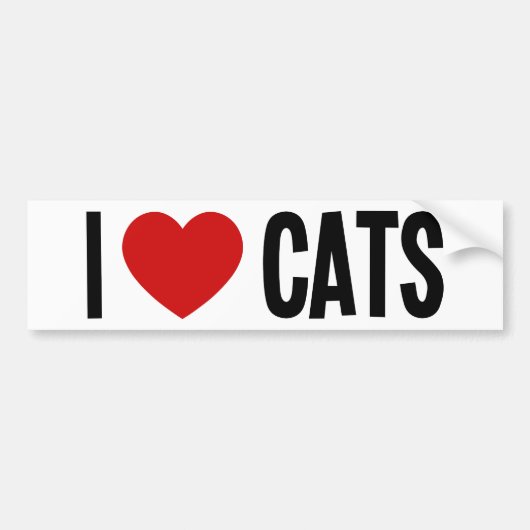 猫大好き❤️ 猫ラブ バンパーステッカー (正面)