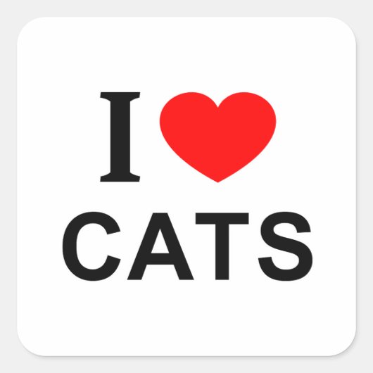 猫大好き！猫愛してる！猫ステッカー スクエアシール (正面)