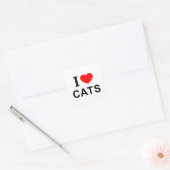 猫大好き！猫愛してる！猫ステッカー スクエアシール (封筒)