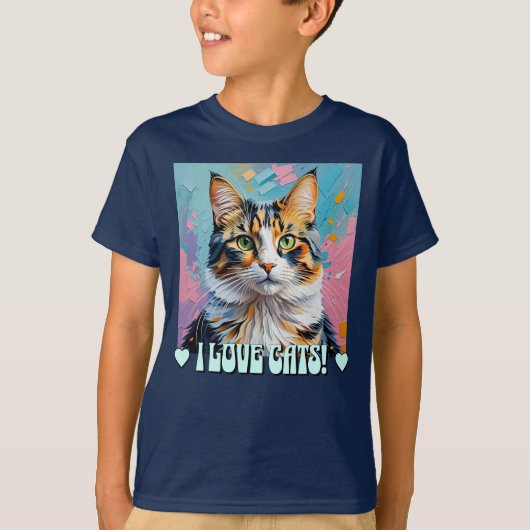 猫大好き! Tシャツ (正面)