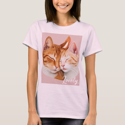 「猫夫婦Tシャツが大好き」 Tシャツ (正面)