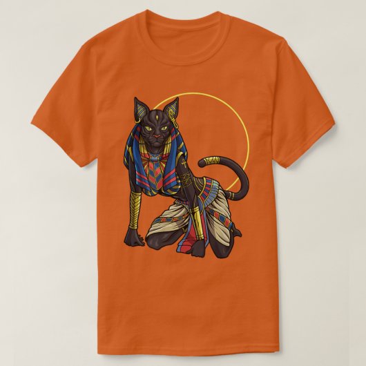 猫女神エジプト女神バステット Tシャツ (デザイン正面)