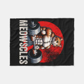 猫好おもしろいきな猫を飼っている猫ミックスクールジム フリースブランケット (正面(横))