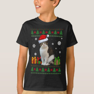 猫好きおもしろいかわいい猫サンタ帽子みにくいクリスマス Tシャツ