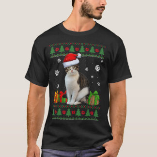 猫好きおもしろいかわいい猫サンタ帽子みにくいクリスマス Tシャツ