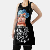 猫好きおもしろいことわざ引用文の向上 エプロン (インサイチュ)