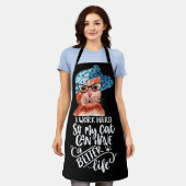 猫好きおもしろいことわざ引用文の向上 エプロン (着用した状態)