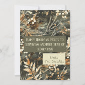 猫好きおもしろいのための不機嫌なクリスマス シーズンカード (裏面)