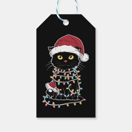 猫好きおもしろいのクリスマスライト ギフトタグ (裏面)