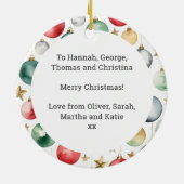 猫好きおもしろいの水彩クリスマス セラミックオーナメント (裏面)