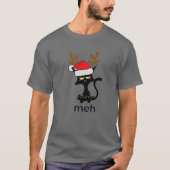 猫好きおもしろいの醜いクリスマスの眉のための雌猫 Tシャツ (正面)