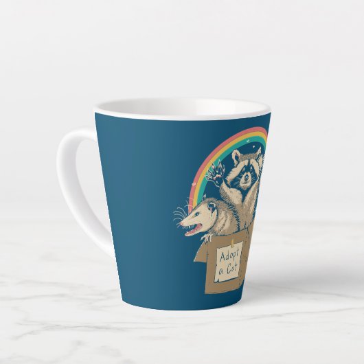 猫好きおもしろいはラクソン猫を採用する カフェラテマグ (左アングル)