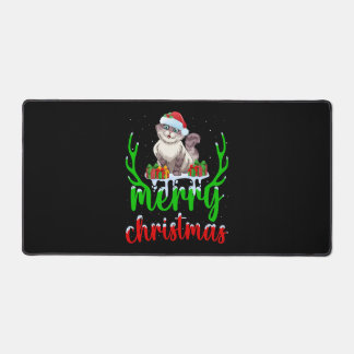 猫好きおもしろいクリスマスギフト猫クリスマスTシャツ デスクマット