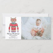 猫好きおもしろいクリスマスセーターカスタム写真 シーズンカード (正面)