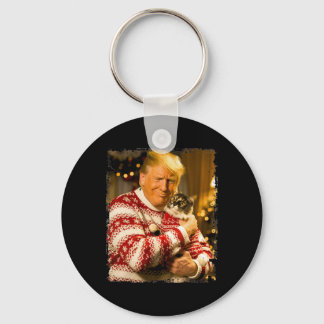 猫好きおもしろいクリスマス用トランプクリスマスセーター キーホルダー