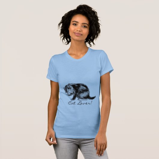 猫好きおもしろいグレー虎猫キッテンアートワーク Tシャツ (正面フル)