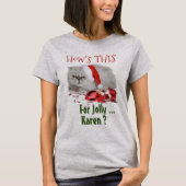 猫好きおもしろいスサッシクリスマス Tシャツ (正面)