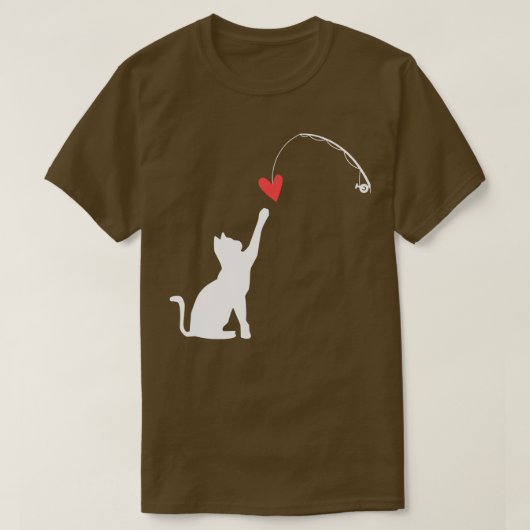 猫好きおもしろいバレンタインデー Tシャツ (デザイン正面)