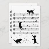 猫好きおもしろいピアニストピアノオーバー シーズンカード (正面/裏面)