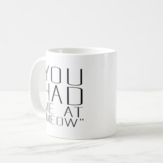 猫好きおもしろい子猫ギフトMeowで コーヒーマグカップ (正面左)
