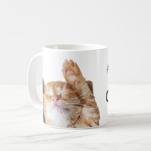 猫好きおもしろい引用文かわいいユーモア  コーヒーマグカップ (正面左)