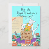 猫好きおもしろい誕生日からの同僚の挨拶 カード (正面)