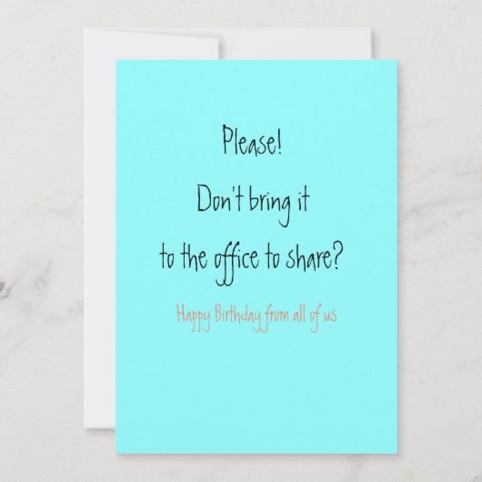 猫好きおもしろい誕生日からの同僚の挨拶 カード (裏面)