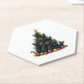 猫好きかわいいおもしろいとホリデーツリークリスマス3 ペーパーコースター (アングル)