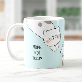猫好きかわいい怠け猫パーソナライズされた名ブルーマグ コーヒーマグカップ