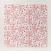 猫好きかわいい赤 ジグソーパズル (横)