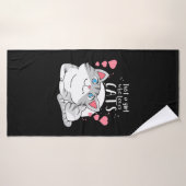 猫好きが猫好きの少女 バスタオル (バスタオル)